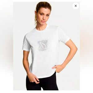 Victoria's Secret White Logo T-shirt Short Sleeve,100% Cotton Perfect Tee,Size S